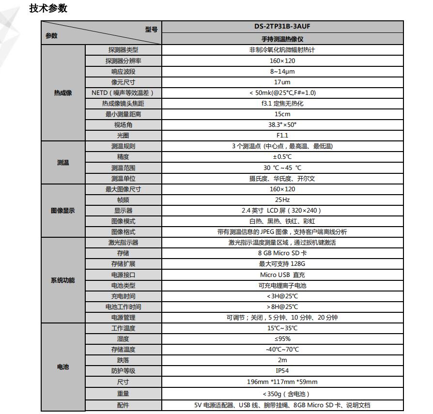 ?？低暿殖譁y溫?zé)嵯駜x性能參數(shù)